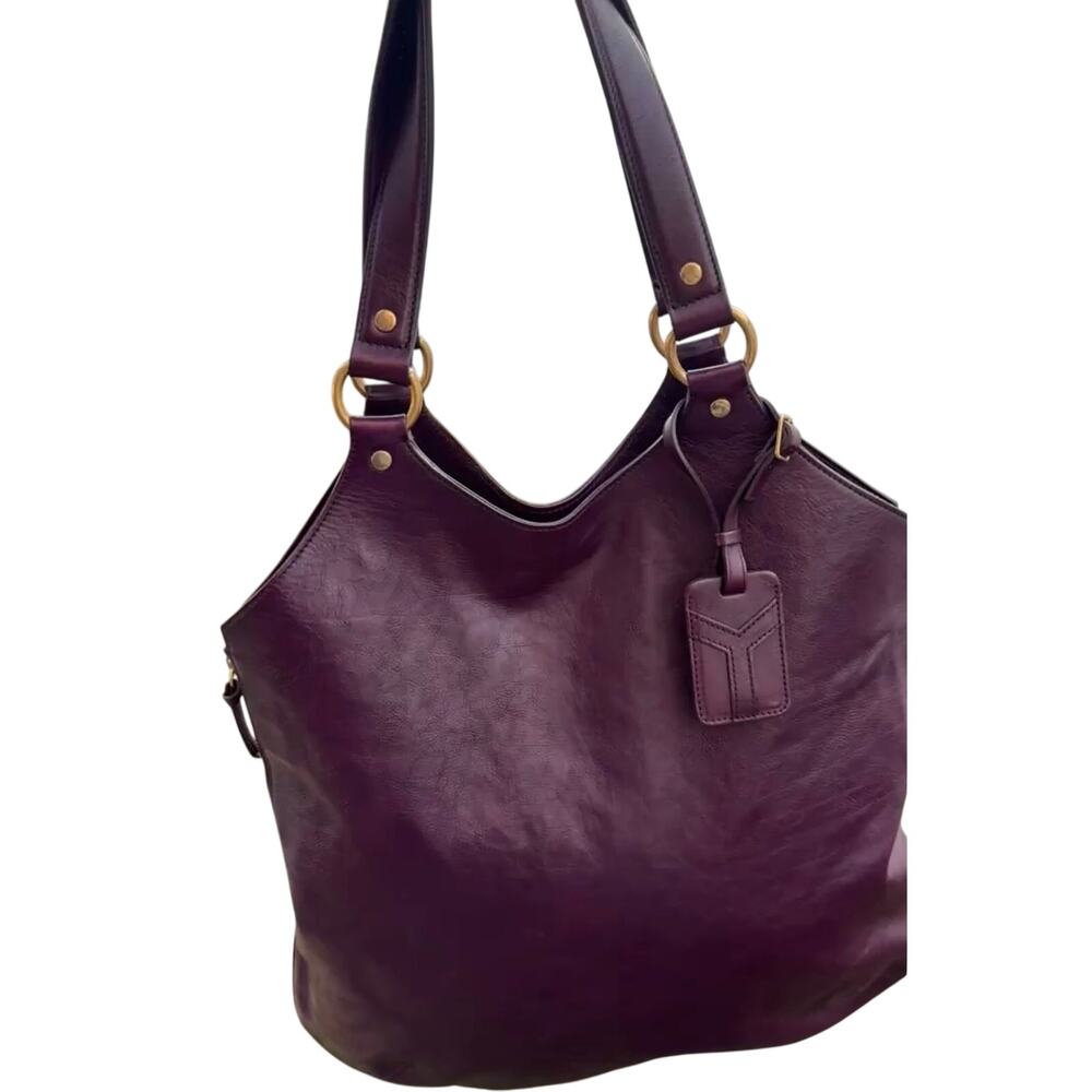 Yves Saint Laurent Purple Large Tribute Tote Bag EUC with COA